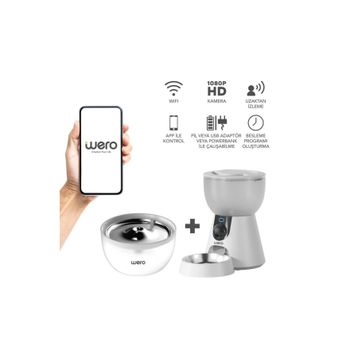 Wero FW2-C 2in1 Wi-Fi Kameralı Otomatik Kedi ve Köpek Mama ve Su Kabı Seti