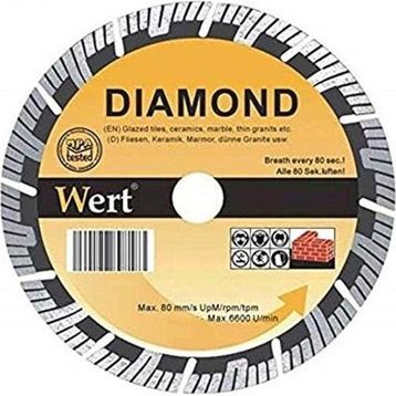 Wert W 2713/125 mm Süper Turbo Turuncu Gri Elmas Tesetere