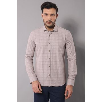 Wessi Armürlü Slimfit Bej Gömlek