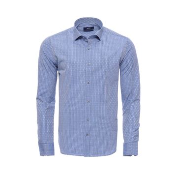 Wessi Armürlü Slimfit Mavi Gömlek