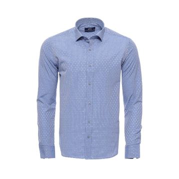 Wessi Armürlü Slimfit Mavi Gömlek