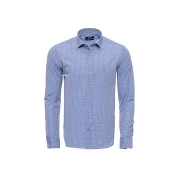 Wessi Armürlü Slimfit Mavi Gömlek