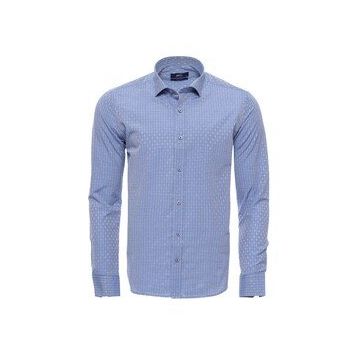 Wessi Armürlü Slimfit Mavi Gömlek