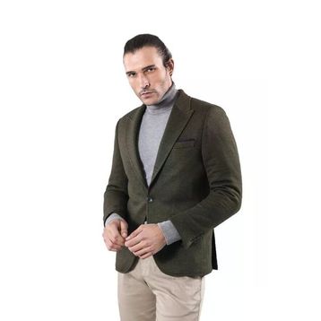 Wessi C-58Y-69-90 Yün Tek Düğmeli Yeşil Slim Fit Ceket