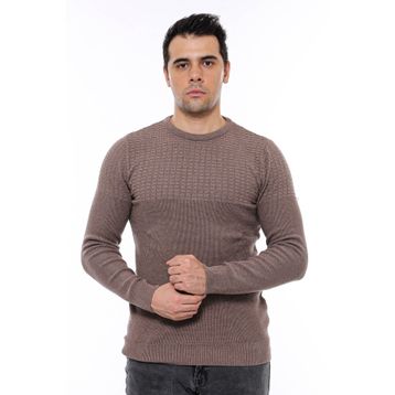 Wessi Desenli Bisiklet Yaka Vizon Triko