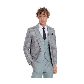 Wessi Ekose Ceketli Yeşil Slim Fit Takım Elbise