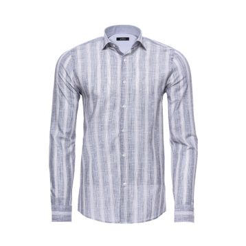 Wessi Erkek Lacivert Ekose Desen Slim Fit Uzun Kollu Gömlek