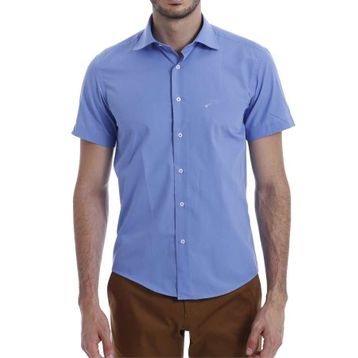 Wessi Erkek Mavi Terikoton Slim Fit Gömlek
