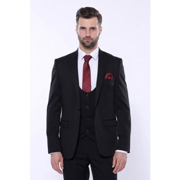 Wessi Kendinden Desenli Yelekli Takım Elbise