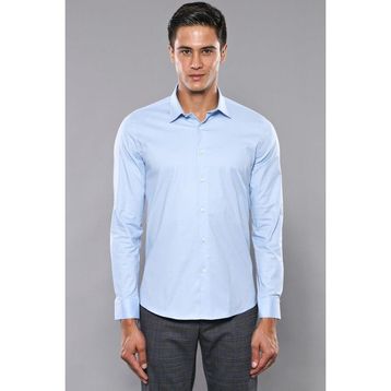 Wessi Mavi Slim Fit Erkek Gömlek