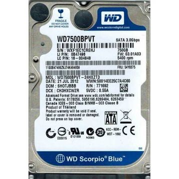 Western Digital WD7500BPVT Harddisk
