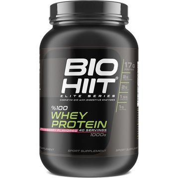 Whey Biohiit Çilek Aromalı 40 Servis 1000 gr Protein Tozu
