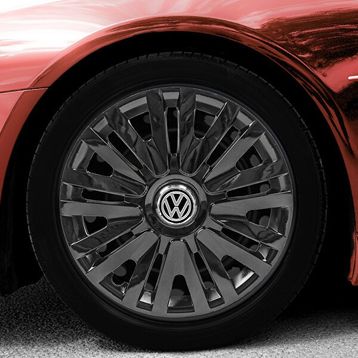 Whigor Volkswagen Golf 14 inç Amblemli Piano Black 208 4'lü Jant Kapağı Set