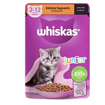 Whiskas 10x85 gr Kümes Hayvanlı Yavru Kediler İçin Yaş Maması