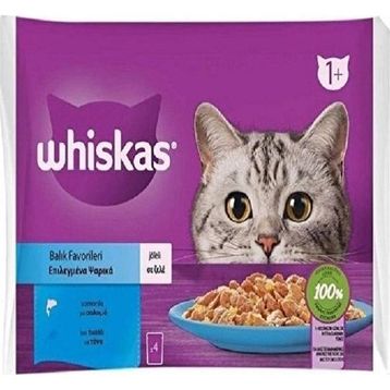 Whiskas 4x85 gr 13 Adet Pouch Balık Favorileri Yaş Kedi Maması