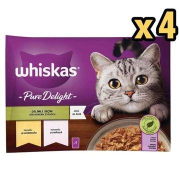 Whiskas 4X85 gr x 4 Adet Pure Delight Tavuk Dilimli Yaş Kedi Maması