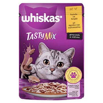 Whiskas 85 gr Pouch Sos İçinde Kuzulu ve Hindili Yetişkin Kedi Konservesi