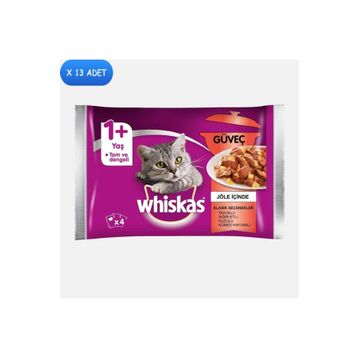 Whiskas Pouch Güveç Yavru Klasik Seçenekler 4'lü 85 gr x 13 Adet Yaş Kedi Maması