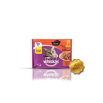 Whiskas Pouch Güveç Yavru Klasik Seçenekler 4'lü 85 gr x 13 Adet Yaş Kedi Maması