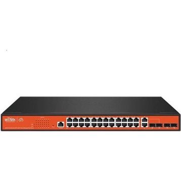Wi Tek WI-PCMS328GF 24 Port Gigabit Full Poe 4 Port SFP 370 W Yönetilebilir PoE Switch