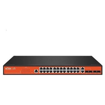Wi Tek WI-PCMS328GF 24 Port Gigabit Full Poe 4 Port SFP 370 W Yönetilebilir PoE Switch