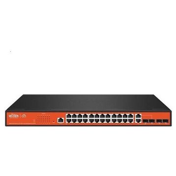Wi Tek WI-PCMS328GF 24 Port Gigabit Full Poe 4 Port SFP 370 W Yönetilebilir PoE Switch
