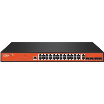 Wi Tek WI-PCMS328GF 24 Port Gigabit Full Poe 4 Port SFP 370 W Yönetilebilir PoE Switch