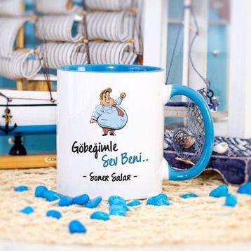 Wildlebend Mavi Renkli Göbeğimle Sev Beni Kupa Bardak