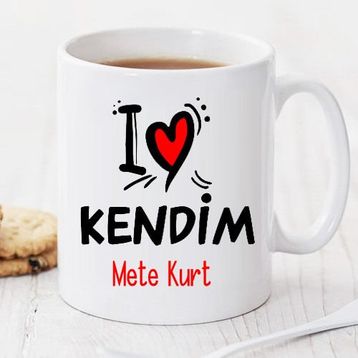 Wildlebend Pi70 I Love Kendim Kişiye Özel Kupa