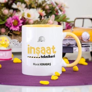 Wildlebend Sarı Renkli İnşaat Teknikeri Kupa Bardak