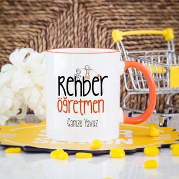 Wildlebend Turuncu Çizgili Rehber Öğretmen Kupa Bardak