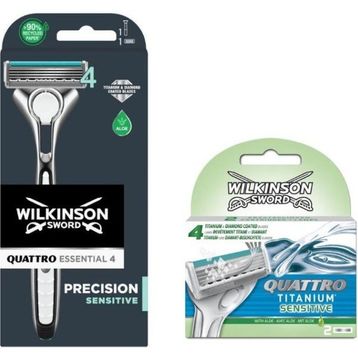 Wilkinson Sword Quattro Titanium Sensitive Erkek Tıraş Bıçağı ve 2 Yedek Başlık Set