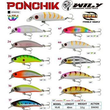 Wily Ponchik 48 4.8 cm 3.5 gr Sinking Maket Balık