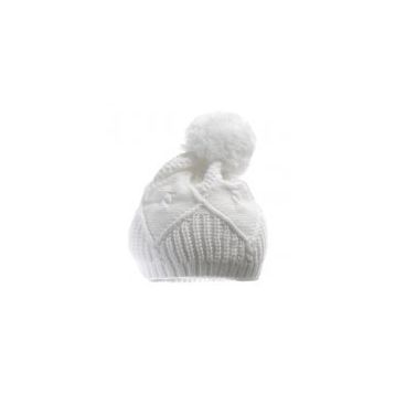 Wind WD14008 Beyaz Ponponlu Örgü Bere
