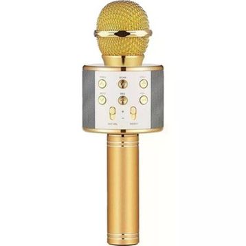 Winex Bluetooth UsbA TF Sd Kart 3.5 mm Aux Girişli Gold Karaoke Mikrofonu