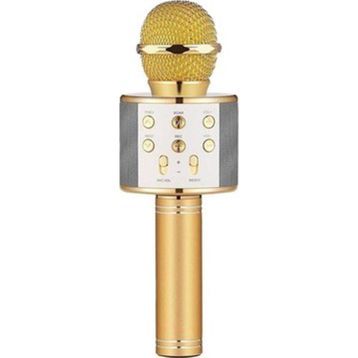 Winex Bluetooth UsbA TF Sd Kart 3.5 mm Aux Girişli Gold Karaoke Mikrofonu