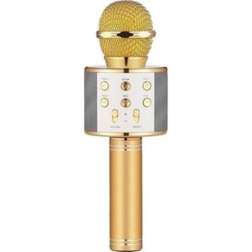 Winex Bluetooth UsbA TF Sd Kart 3.5 mm Aux Girişli Gold Karaoke Mikrofonu