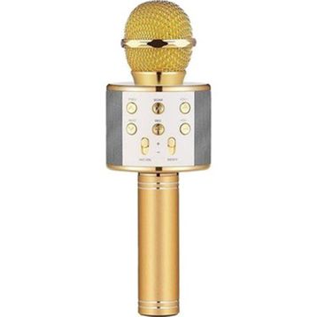 Winex Bluetooth UsbA TF Sd Kart 3.5 mm Aux Girişli Gold Karaoke Mikrofonu