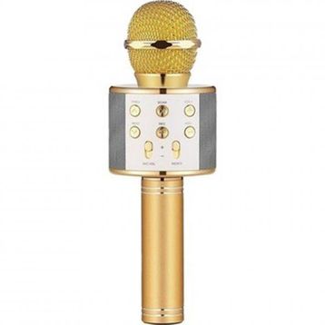 Winex Bluetooth UsbA TF Sd Kart 3.5 mm Aux Girişli Gold Karaoke Mikrofonu