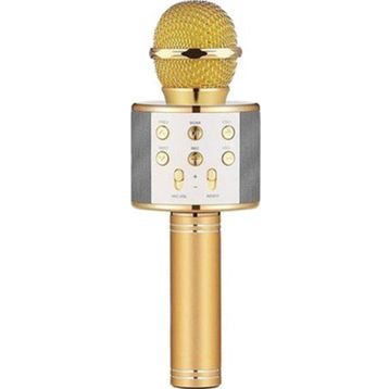 Winex Bluetooth UsbA TF Sd Kart 3.5 mm Aux Girişli Gold Karaoke Mikrofonu