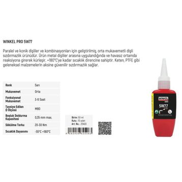 Winkel Pro 20403 5W77 Orta Mukavemetli 50 ml Dişli Sızdırmazlık