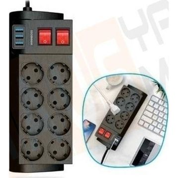 Winnboss 3411 8'li 2 mt Akım Korumalı Priz