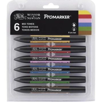 Winsor & Newton 6'lı Set Mid Tones Promarker