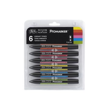 Winsor Newton Promarker Güçlü Tonlar Seti 6 Renk Grafik Kalemi