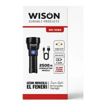 Wison WS-5260 25W 2500 Lumen Uzun Menzilli El Feneri