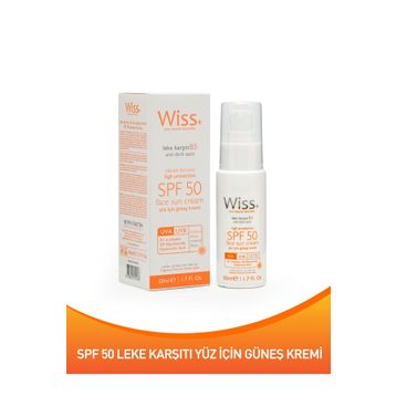 Wiss Plus Leke Karşıtı B3 Antidark Spot SPF50 50 ml Yüz Güneş Kremi