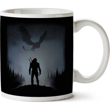 Witcher Wild Hunt Silhouette With Griffin Baskılı Kupa