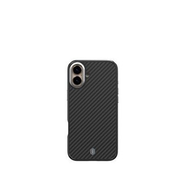Wiwu DCC-205 iPhone 16 Aramid Fiber Tasarım Kevlar Magsafe Uyumlu Şarj Özellikli Siyah Telefon Kılıfı