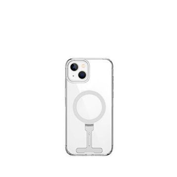 Wiwu FYY-014 iPhone 15 Plus Magsafe Özellikli Alüminyum Standlı Şeffaf Telefon Kılıfı