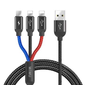 Wiwu YZ100 Dual Lightning+Micro Usb Kablo